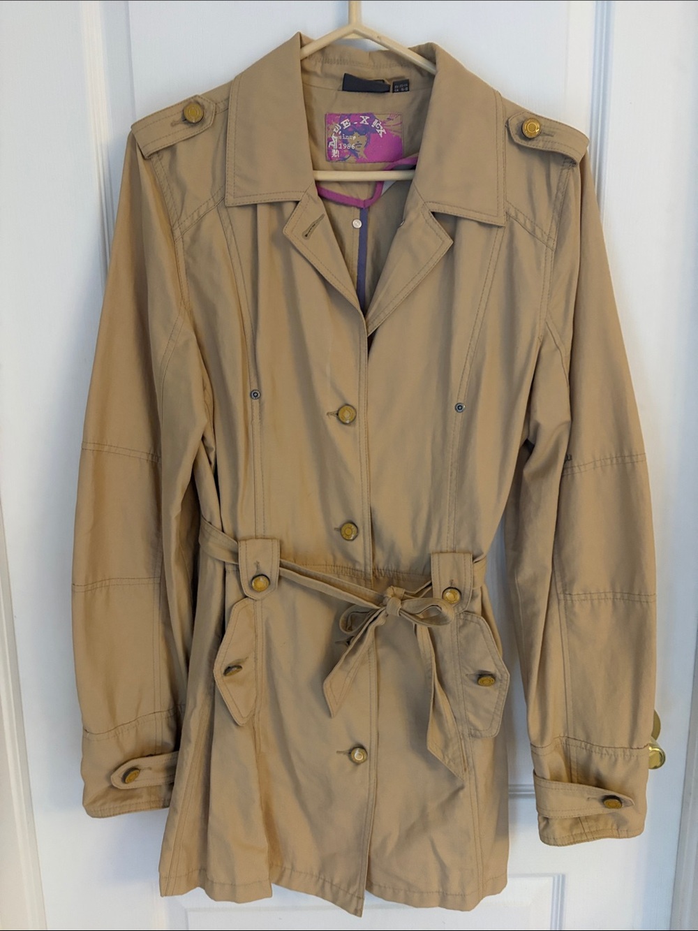 Mexx Tan Girls Trench Coat with Belt